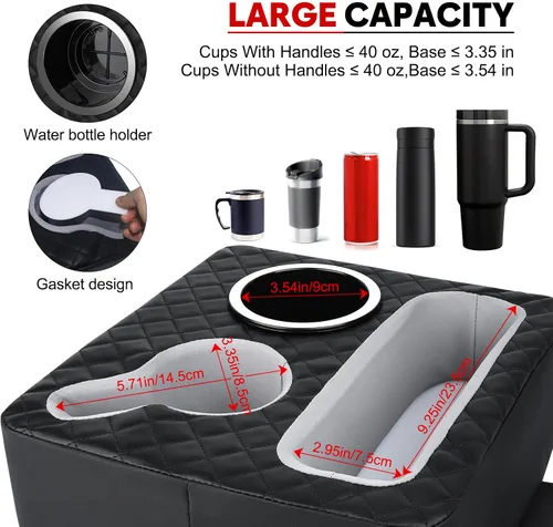 Miniatura 6 de Portavasos para automóvil, organizador de asiento trasero del automóvil, organizador de cama de camión, expansor de portavasos de sofá para sofá