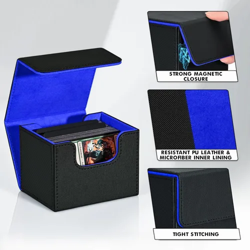 Miniatura 4 de Caja de almacenamiento de cartas ZLCA para MTG, estuche de cubierta de comandante que contiene más de 120 cartas con funda individual, caja