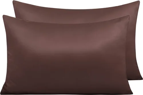 Miniatura 61 de NTBAY - Fundas de almohada de satén con cremallera, súper suaves y lujosas fundas de almohada Negro