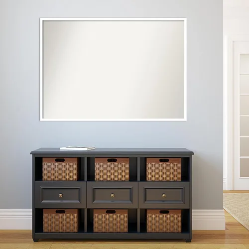 Miniatura 225 de Amanti Art Espejo de baño blanco para sobre el fregadero, 32 x 45 pulgadas, espejo de tocador rectangular blanco esbelto, marco de madera moderno
