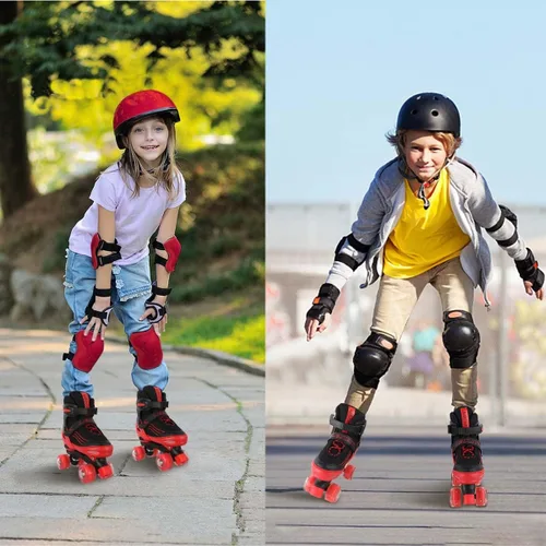 Miniatura 6 de Patines de Ruedas para Niños, Niñas y Pequeños de 3 a 12 años, Ajustables en 4 Tallas para Niños y Adolescentes con Ruedas Iluminadas, Patines