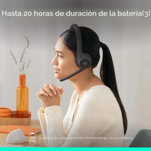 Miniatura 8 de Logitech Zone 301 - Auriculares inalámbricos Bluetooth con micrófono de cancelación de ruido, compatibles con Windows, Mac, Chrome, Linux, iOS