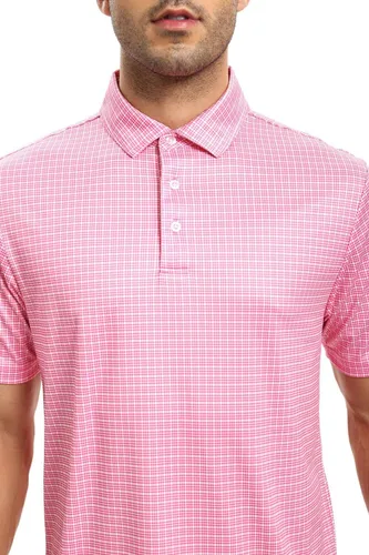 Miniatura 4 de Camisas de golf para hombre - Polo de manga corta con estampado de rendimiento que absorbe la humedad