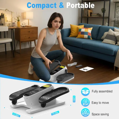 Miniatura 6 de HOTWAVE Máquina de ejercicios elíptica para el hogar con control remoto Blanco