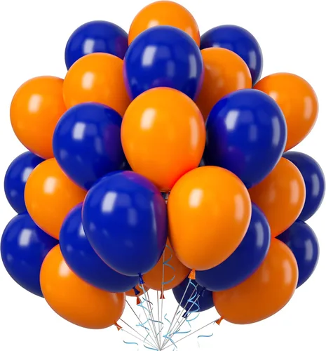 Miniatura 23 de FEYG - Juego de arco de globos, 50 globos de color azul, amarillo y blanco. Globos de látex para cumpleaños, bodas, baby shower, compromiso, Azul