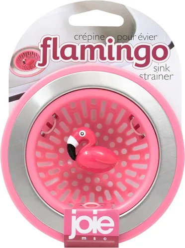 Joie Flamingo - Cesta coladora para fregadero de cocina, se adapta a todos los fregaderos estándar, acero inoxidable, bonita cubierta de drenaje