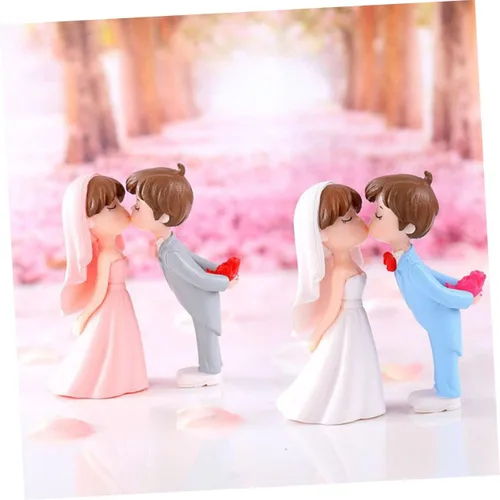 Miniatura 9 de ARTIBETTER 10 pares de adornos de boda para parejas, adornos para parejas y para la señora para tartas de boda, decoración de estatua de pareja