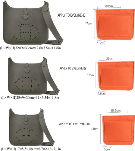 Miniatura 2 de Lckaey Organizador de fieltro-para Hermes Evelyne III tpm pm gm bolsa inserto mini 16 29 33 bolsa organizador Y003 naranja-M