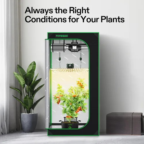 Miniatura 3 de VIVOSUN - Kit de tienda de cultivo, sistema completo de 2.7 × 2.7 pies, sistema de cultivo controlado por WiFi con luz LED de espectro completo
