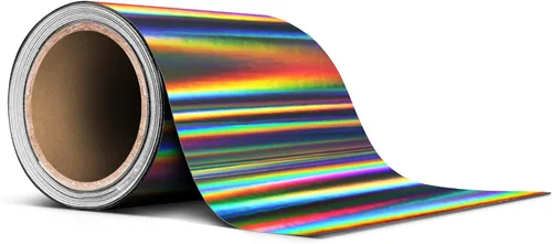 Miniatura 4 de VViViD Rollo de cinta adhesiva de vinilo holográfico negro Lazer cromado (1 pulgada x 20 pies)