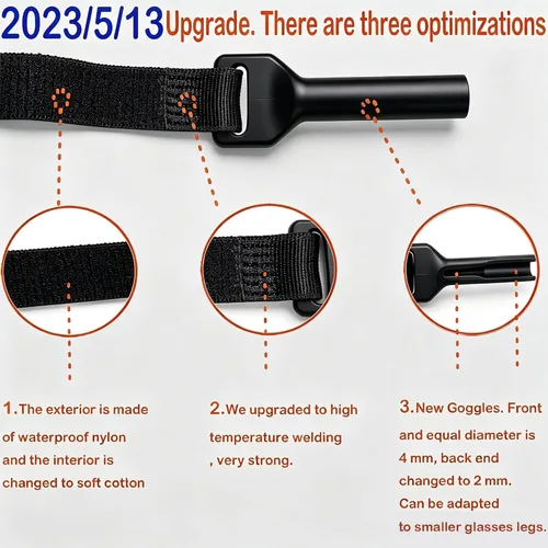 Miniatura 2 de KSACLE Correa ajustable para anteojos - Paquete de 4 unidades mejorado sin tira para lentes, retenedor universal de cuerda para anteojos, correa