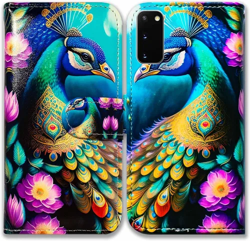 Miniatura 9 de Bcov Funda para Galaxy S20 5G, diseño de pájaro negro y verde con tapa para Samsung Galaxy S20 5G