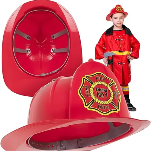 Miniatura 3 de Kangaroo Sombrero de bombero, juguete de simulación, disfraz de bombero de plástico, sombrero rojo, accesorios para casco de fuego, perfecto