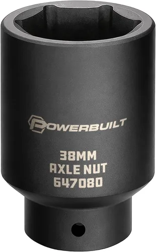Miniatura 15 de Powerbuilt 647076 - 647076 - Toma de tuerca de eje de 1.142 in, punta extra profunda, quitar tuercas del eje del eje de la rueda delantera, orificio