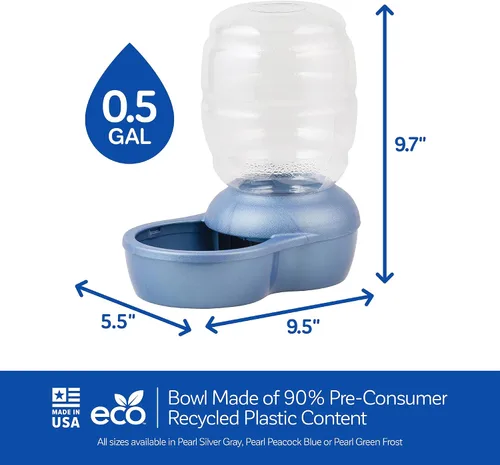 Miniatura 3 de Petmate Presione la gravedad Waterer con Microban para gatos y perros, 0.5 galones