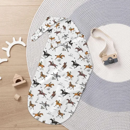 Miniatura 6 de Manta para envolver caballos para bebé, cosas occidentales para bebés con sombrero