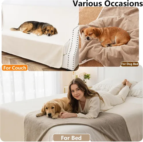Miniatura 5 de Manta impermeable para perros pequeños, a prueba de fugas, manta reversible para sofá, cama, protector de muebles lavable a máquina, 25 x 35