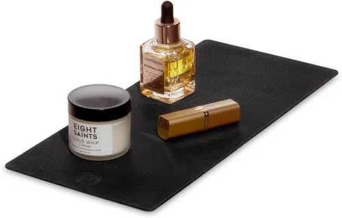 Miniatura 8 de iDesign The Sarah Tanno Collection - Tapete de silicona resistente al calor para organizadores de cajones de cosméticos, color negro