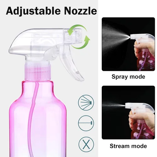 Miniatura 3 de Botella pulverizadora de plástico de 16.9 onzas, botellas vacías de pulverización, contenedor recargable, rociador de gatillo para soluciones