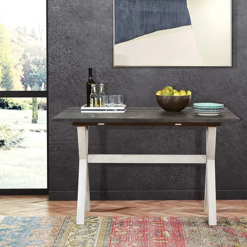 Miniatura 11 de OSP Home Furnishings Kristen - Escritorio extensible abatible para mesa de comedor, acabado carbón