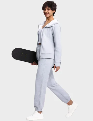 Miniatura 4 de THE GYM PEOPLE Pantalones deportivos de forro polar para mujer con bolsillos
