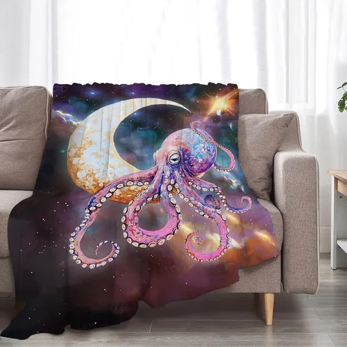 Miniatura 53 de Manta de Polilla Suave y Esponjosa de Vellón Gótico Mariposa Luna Mantas Decorativas Acogedoras y Cálidas de Franela de Felpa Regalos para Niños