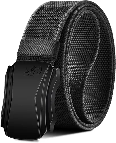 Miniatura 11 de Cinturón para hombre, cinturón de nailon elástico táctico militar para regalo, senderismo, caza, 1.5 pulgadas, corte para ajuste