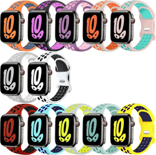 Miniatura 11 de Compatible con correa de reloj de 40 mm, 38 mm, 41 mm, 42 mm, 44 mm, 45 mm, 49 mm para hombres y mujeres, correa de repuesto deportiva transpirable