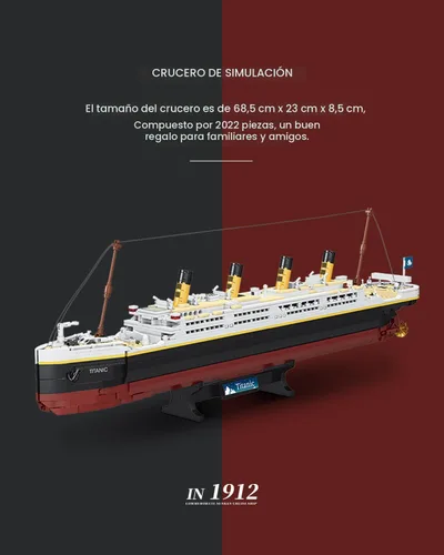 Miniatura 2 de dOvOb Titanic - Juego de bloques de construcción modelo 2022, ladrillos compatibles con las principales marcas