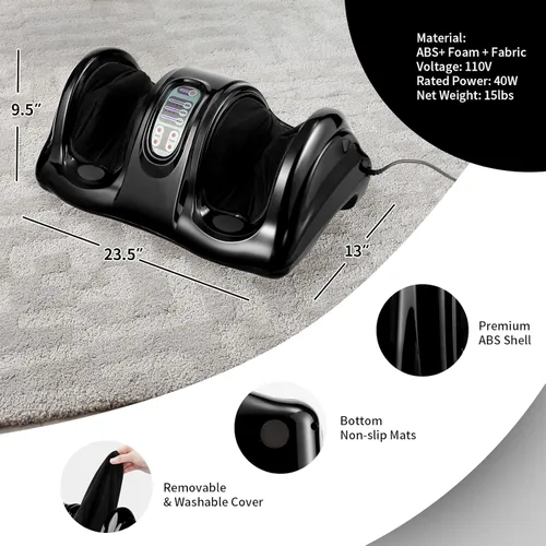 Miniatura 6 de Giantex Shiatsu - Máquina masajeadora de pies para pies, pierna y pantorrilla, tobillo para aliviar el dolor, regalo de spa, masaje de amasamiento