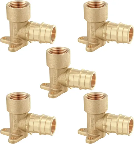 Miniatura 5 de EFIELD Pex A Expansion - Codo de latón de flujo completo de 1/2 "x 1/2" hembra NPT Drop-ear, ASTM F1960 (PEX1960116)