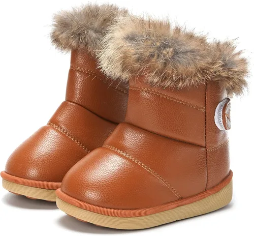 Miniatura 6 de KVbabby Botas de nieve para niños pequeños con forro de piel sintética impermeables