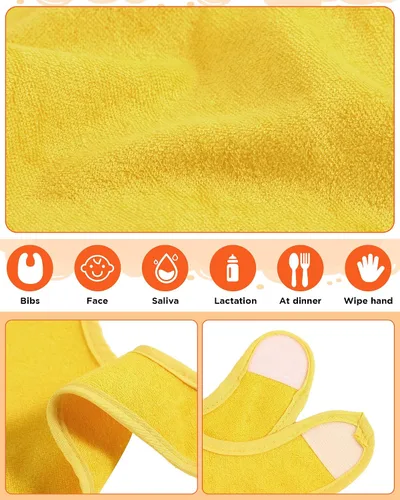 Miniatura 3 de JaGely Paquete de 30 baberos de muselina para bebé, multicolor, sólido, unisex, impermeable, alimentador ajustable para dentición y babeo