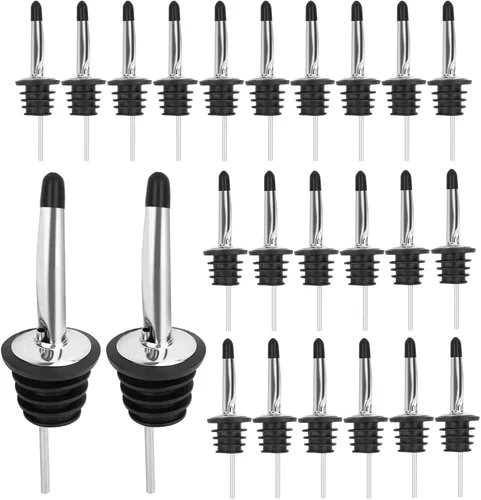 Miniatura 19 de Pafusen Paquete de 12 vertedores de botellas de licor, boquilla para verter licor para botellas de licor, boquilla dispensadora de aceite de oliva