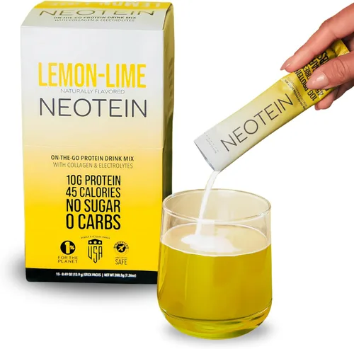 NEOTEIN: Paquetes de electrolitos en polvo, proteína en polvo con 0.35 onzas de proteína y colágeno, paquetes de hidratación, cero azúcar, sin