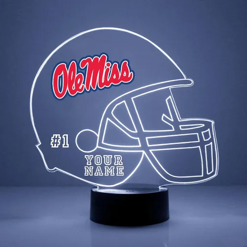 Miniatura 41 de Lámpara nocturna con señal LED personalizada de casco de fútbol de la Universidad de Alabama Crimson Tide con nombre o imagen personalizada