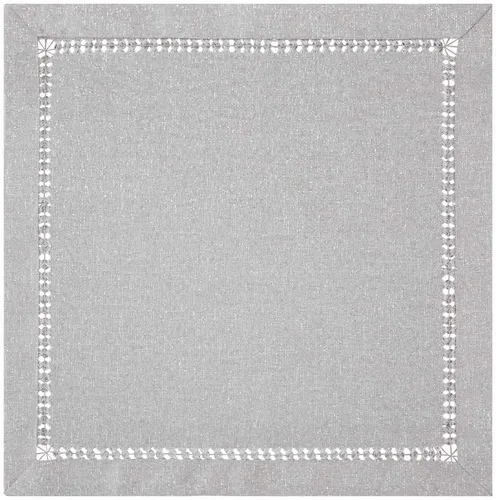 Miniatura 13 de Grelucgo Servilletas de mesa de comedor con dobladillo a mano para Halloween, hilo plateado entrelazado (negro, 4 servilletas de 18 x 18 pulgadas)