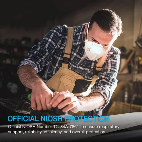 Miniatura 3 de FANGTIAN Mascarilla N95 con certificación NIOSH para respiradores de partículas (paquete de 10, modelo FT-N040 / número de aprobación TC-84A-7861)