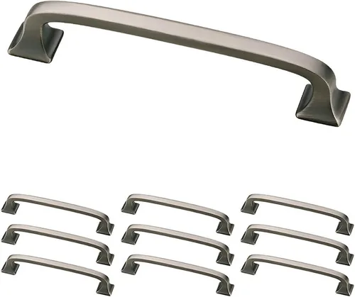 Miniatura 10 de Franklin Brass (Paquete de 10) – Manijas de gabinete de hierro suave, centro de agujero de 5-1/16 pulgadas, tiradores para cajones, puerta de Metal
