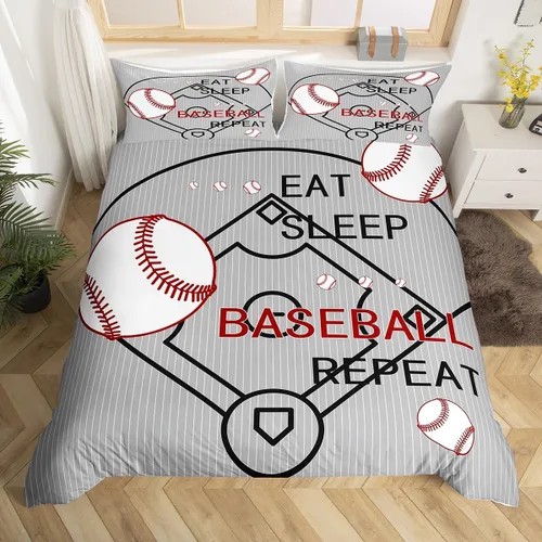 Miniatura 35 de jejeloiu Juego de ropa de cama de fútbol para niños, tamaño individual, juego de funda de edredón de fútbol para niños y niñas, funda de edredón