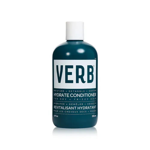 VERB El acondicionador hidrata desenreda el cabello seco y encrespado para reducir el encrespamiento y añadir humedad al cabello