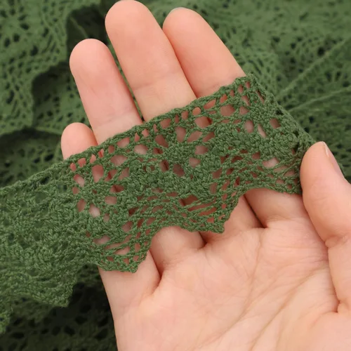 Miniatura 4 de IDONGCAI Cinta de encaje de ganchillo de 10 yardas, 1.4 pulgadas, triángulo de algodón vintage con borde festoneado para ropa bohemia, manualidades