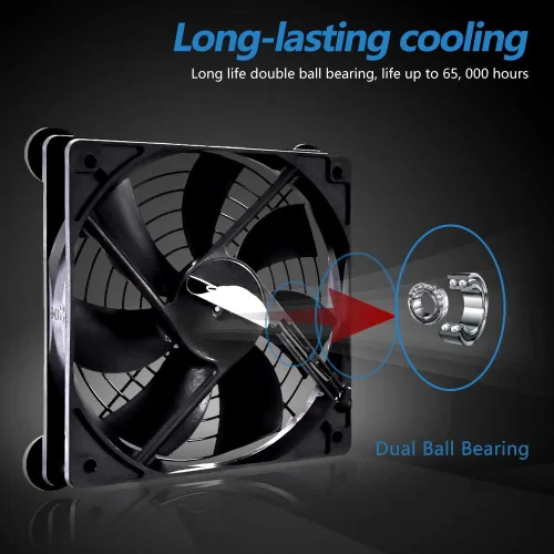 Miniatura 4 de SCCCF Ventilador USB silencioso de 4.724 in, ventilador de enfriamiento portátil USB de 5 V para receptor de TV de pantalla plana, router DVR