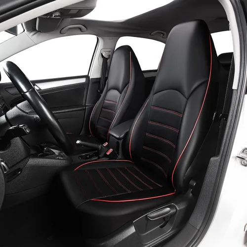 Miniatura 12 de TOYOUN Juego completo de fundas clásicas universales de cuero PU para asiento de automóvil, se ajustan a la mayoría de automóviles, camiones, SUV