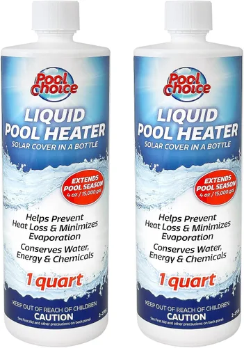 Miniatura 2 de SpaChoice Cubierta solar líquida para piscina (paquete de 2) y termómetro digital solar para piscina
