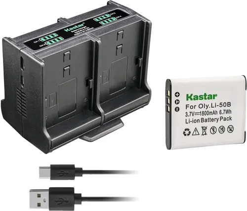 Miniatura 9 de Kastar Cargador de batería cuádruple compatible con batería Ricoh DB-100, cargador Ricoh BC-J10, Ricoh CX3, CX4, CX5, CX6, HZ15 cámaras digitales