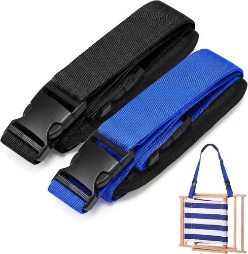 Miniatura 26 de Sanwuta Correa de transporte ajustable para silla de playa, correas para silla de camping, plegables, para playa, mochilero, bicicletas plegables