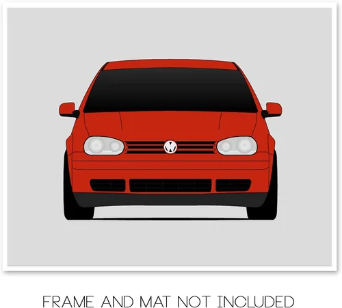 Miniatura 2 de Custom Car Posters Póster hecho a mano compatible con Volkswagen Golf GTI MK4 R32 (1998-2003) de 4ª generación, decoración de arte de pared