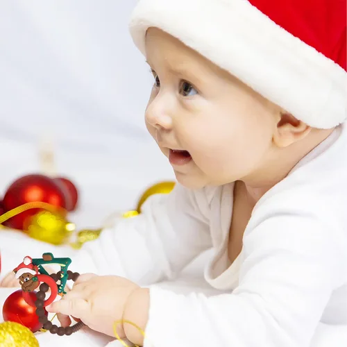 Miniatura 7 de Mordedor de silicona para bebé, árbol de Navidad y oso, anillo de dentición, juguetes de dentición para niños pequeños, regalos de Navidad o relleno