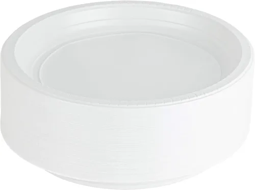 Miniatura 10 de Plasticpro Cuencos redondos de plástico para microondas, desechables, color blanco, vajilla (200, 16 onzas)